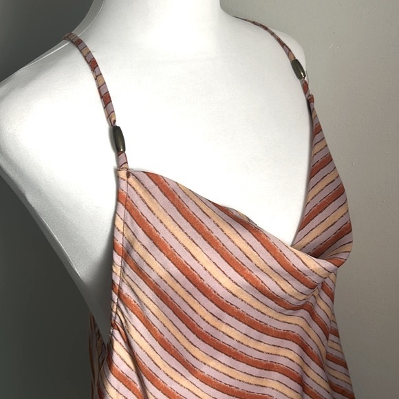Free People Silky Stevie Cowl Neck Striped Swing Cami Tank - Picture 2 of 13